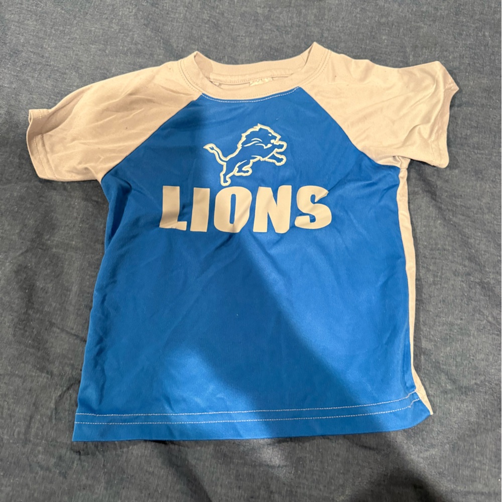 NFL Kids Blue and Tan Lions Tee